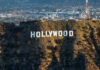 The Hollywood sign on a hillside