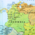 Map showing Colombia and surrounding countries.