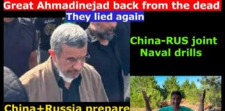 Iran's Ahmadinejad returns from the Dead. China+RUS prepare for NATO's aggression. Naval Drills.