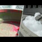 What Vandals Did to WW2 Memorial is DISGUSTING World War II Memorial vandalized, fountain full of bubbles | NBC4 Washington