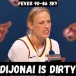 Sophie Cunningham BLASTS DiJonai Carrington after DIRTY foul - Post Game Interview - Fever vs Sky