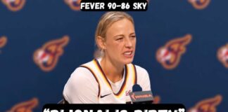 Sophie Cunningham BLASTS DiJonai Carrington after DIRTY foul - Post Game Interview - Fever vs Sky