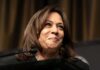 Kamala Teams Up With Firebrand Candidate in Sign of Intent woman speaking at a podium