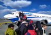 Iran Airplane SEIZED Chock-Full With Passengers Passengers boarding a commercial airplane via mobile stairs